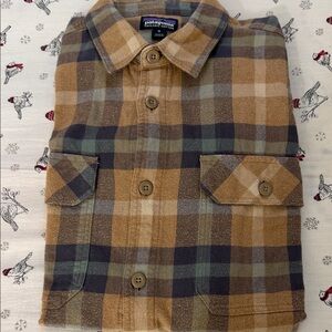 Patagonia Organic Cotton Plaid Shirt - Brown and Green